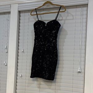 Windsor Black Sequin Mini Dress